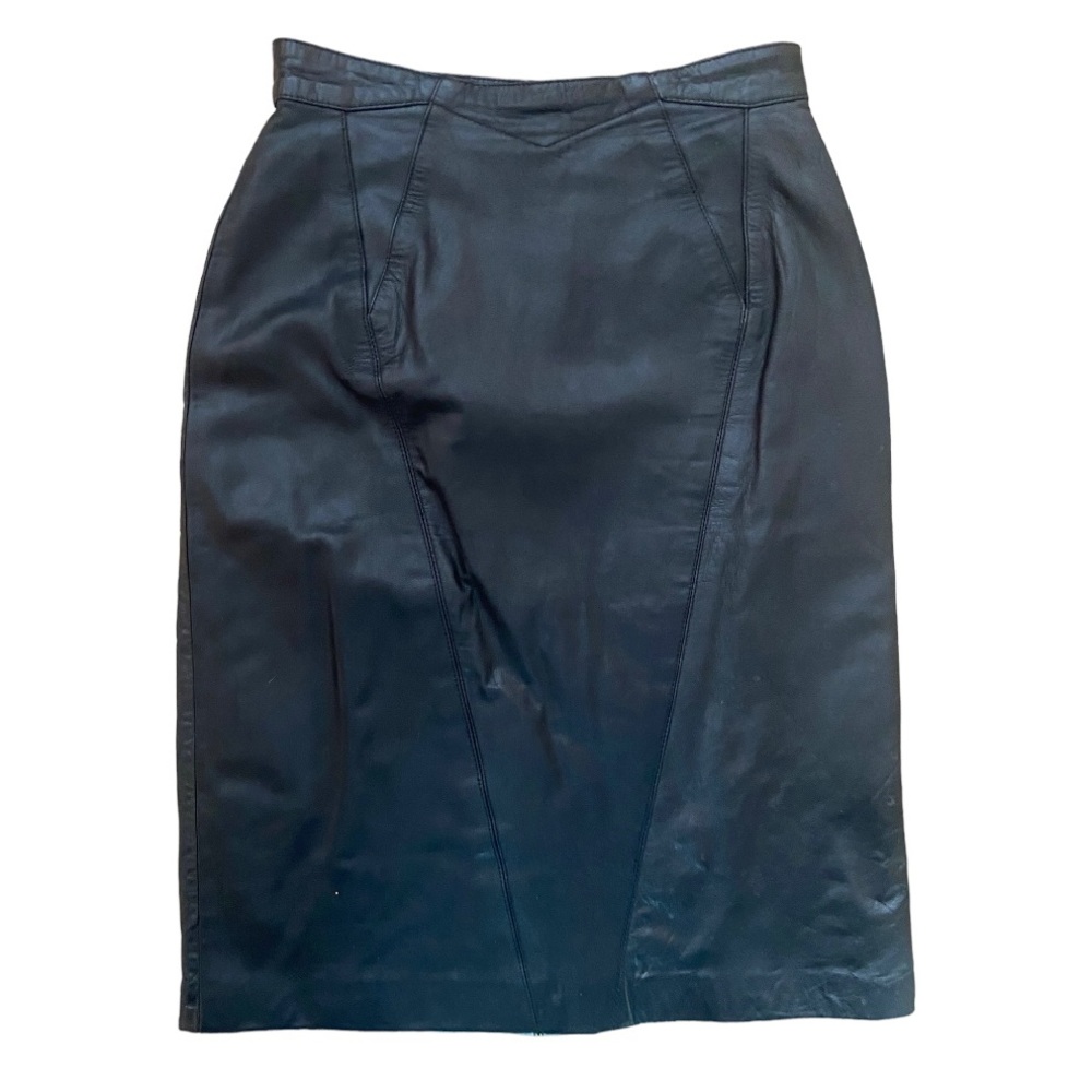 Vintage Genuine Leather Pencil Skirt